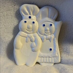 Vintage Ceramic pillsbury dough boy and girl 1988 Chef Figurines